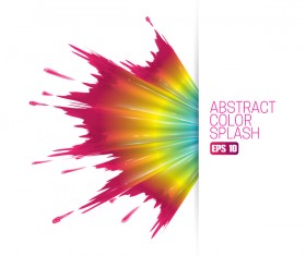 White background and abstract color splash vector material 12