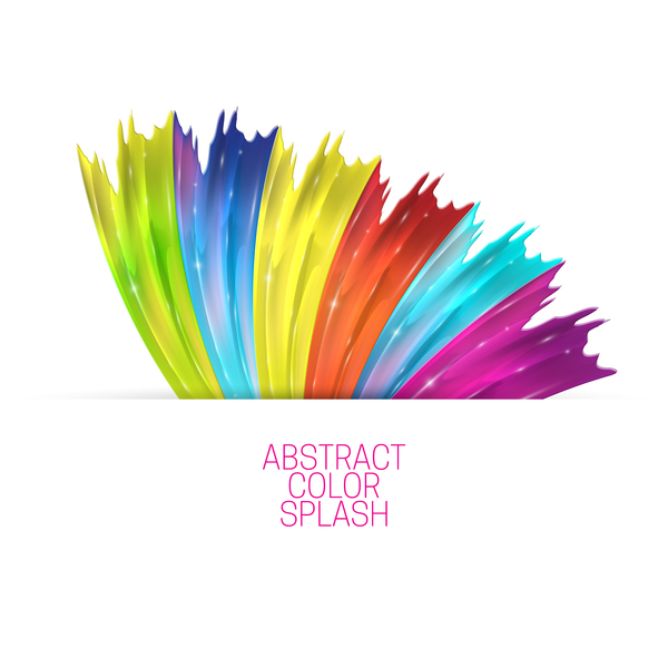White background and abstract color splash vector material 19