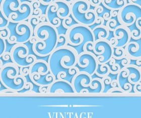White floral pattern with vintage background vector