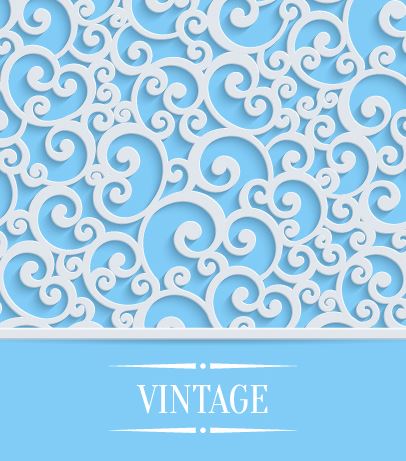 White floral pattern with vintage background vector