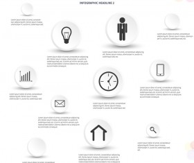White infographic template with circle vectors design 01