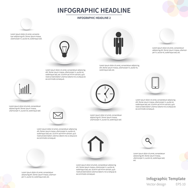 White infographic template with circle vectors design 01