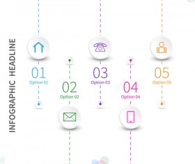 White infographic template with circle vectors design 02