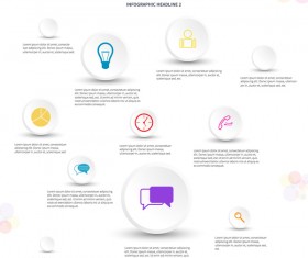 White infographic template with circle vectors design 03
