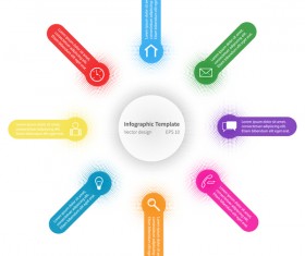 White infographic template with circle vectors design 04