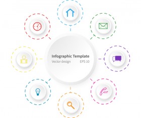 White infographic template with circle vectors design 05