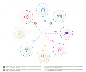 White infographic template with circle vectors design 06