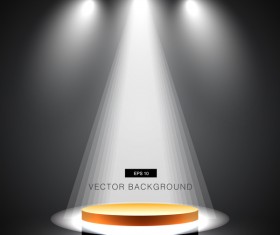 White spotlight with studio background vector 02