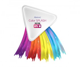 White triangle and abstract color splash background vector 04