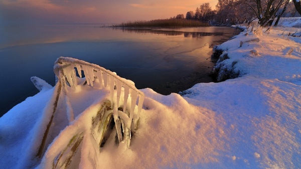 Winter lakes Stock Photo