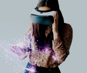 Woman with glasses of virtual reality Stock Photo 01