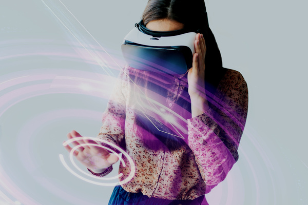Woman with glasses of virtual reality Stock Photo 02