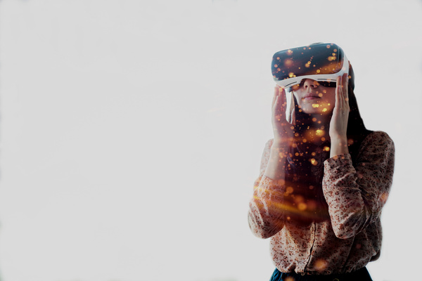 Woman with glasses of virtual reality Stock Photo 03