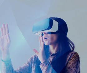 Woman with glasses of virtual reality Stock Photo 04