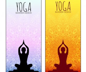 Yoga design banners vector