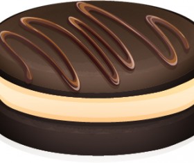 chocolate cookie sandwich vector material 01