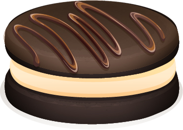 chocolate cookie sandwich vector material 01