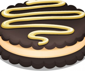 chocolate cookie sandwich vector material 02