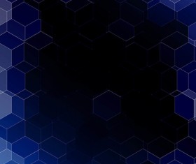 hexagon with dark blue gradient background vector