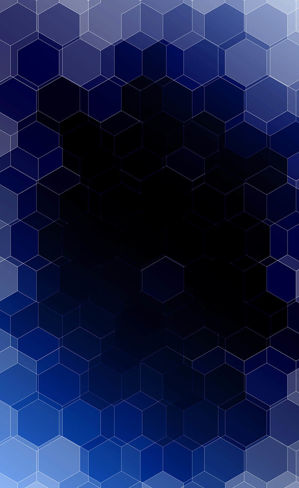 hexagon with dark blue gradient background vector