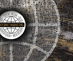internet marketing logo with grunge background vector
