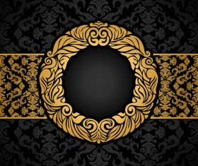 luxury black and gold vintage frame vector