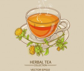 saflower tea vector background 03