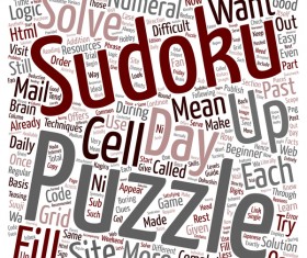 sudoku puzzle word cloud concept background vector
