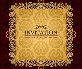 vintage invitation red card vector