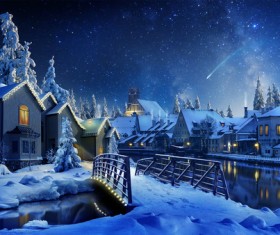 winter evening Stock Photo 01