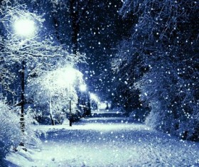 winter evening Stock Photo 03