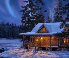 winter evening Stock Photo 05