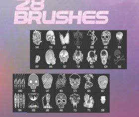 28 Skeleton photoshop brushes