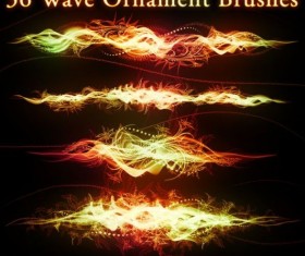 36 Kind Wave Ornament Photoshop Brushes