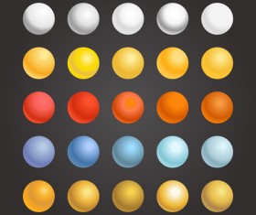 3D colored sphere icons vector