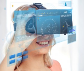 3D glasses virtual world Stock Photo 03