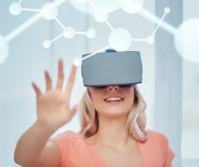 3D glasses virtual world Stock Photo 05