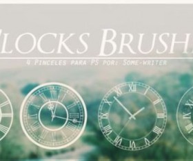 4 Clock Photoshop Brushes