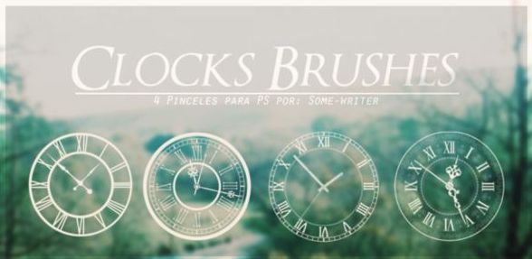 4 Clock Photoshop Brushes