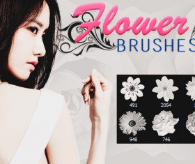 4 Flowers photoshop brushes