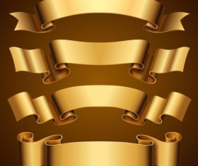 4 luxury golden ribbon vectors