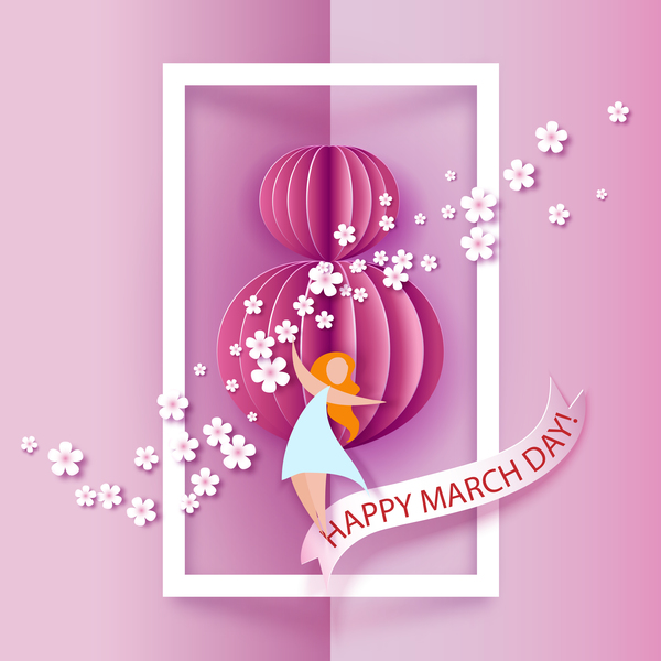 8 March womens day cards elegant vector 09