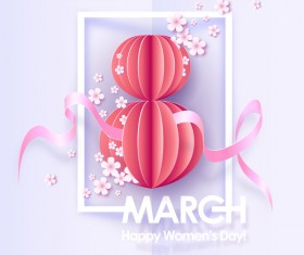 8 March womens day cards elegant vector 14
