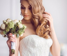 A bride wearing beautiful clothes Stock Photo 04