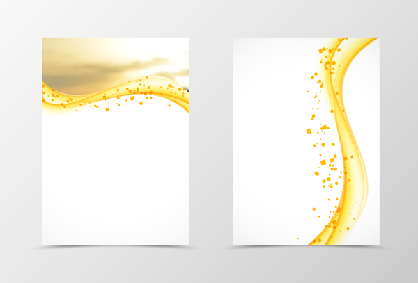 Abstract golden wavy cover illustration vector