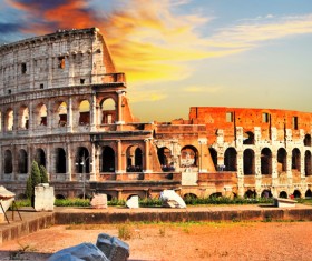 Ancient Roman ruins Stock Photo 04