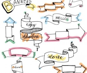 Arrows marker hand drawn vectors 02