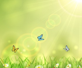 Background with butterflies vector material