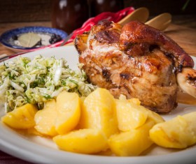 Barbecue with potato vegetables Stock Photo