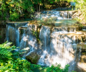 Beautiful Waterfall in Deep Forest with Sunlight HD picture 03